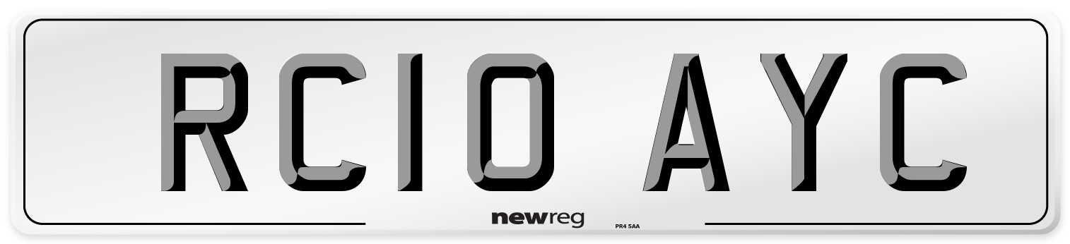 RC10 AYC Number Plate from New Reg
